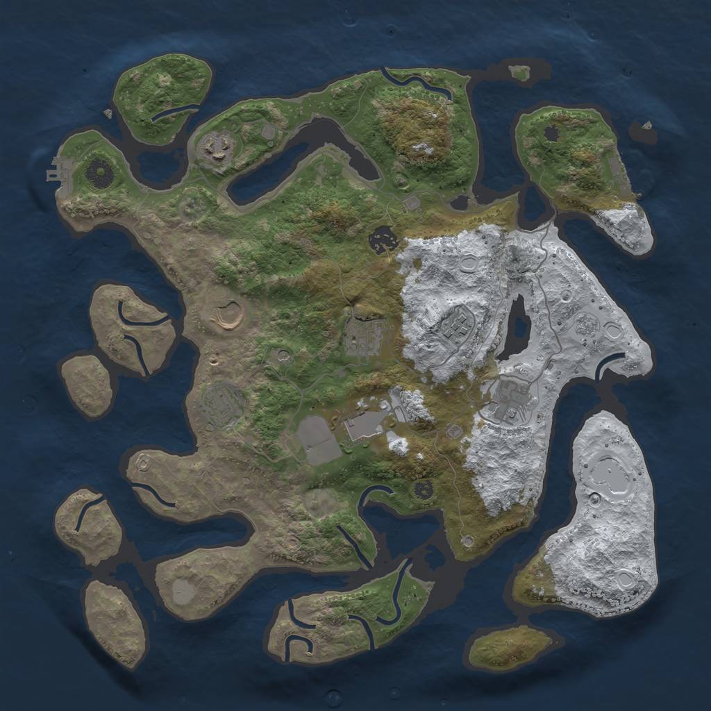 Rust Map: Procedural Map, Size: 3800, Seed: 5755446, 17 Monuments