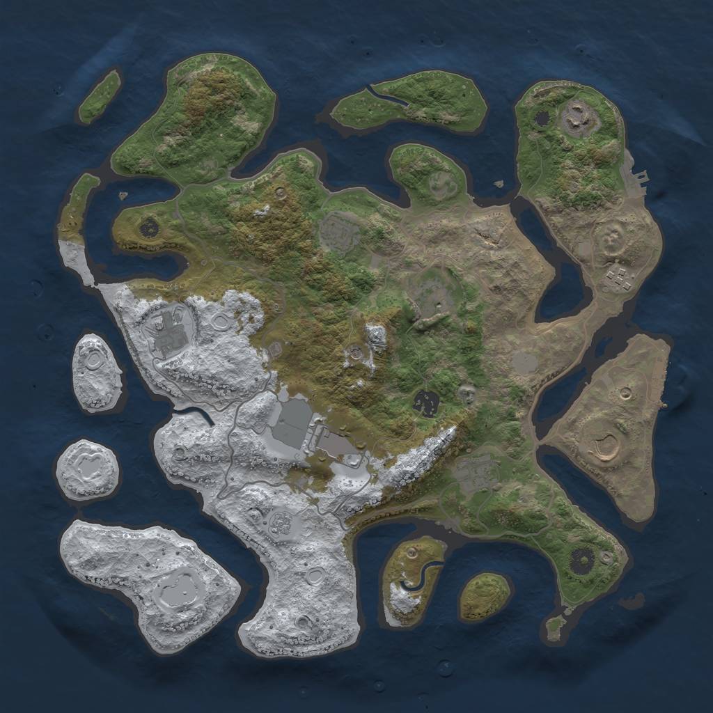 Rust Map: Procedural Map, Size: 4000, Seed: 667004, 18 Monuments