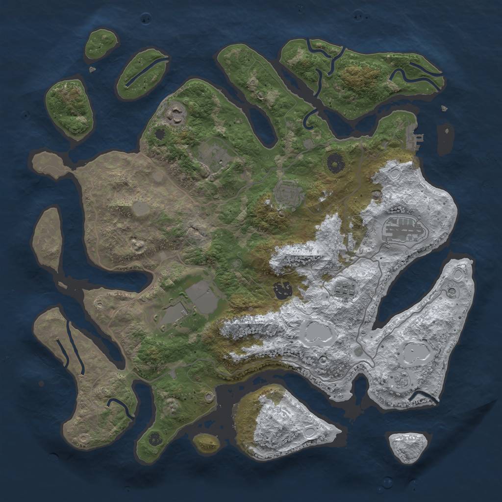 Rust Map: Procedural Map, Size: 4000, Seed: 83569, 15 Monuments