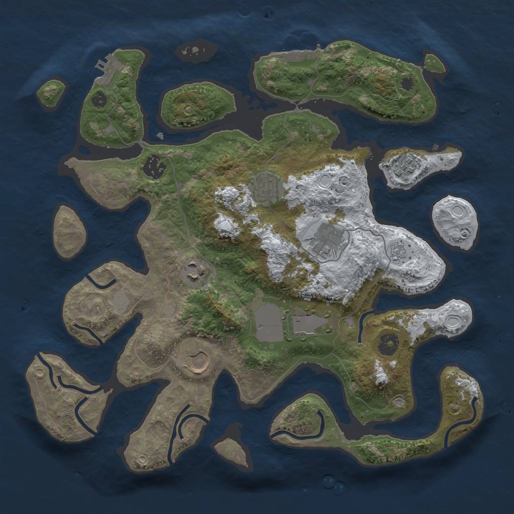 Rust Map: Procedural Map, Size: 3500, Seed: 2623827, 15 Monuments