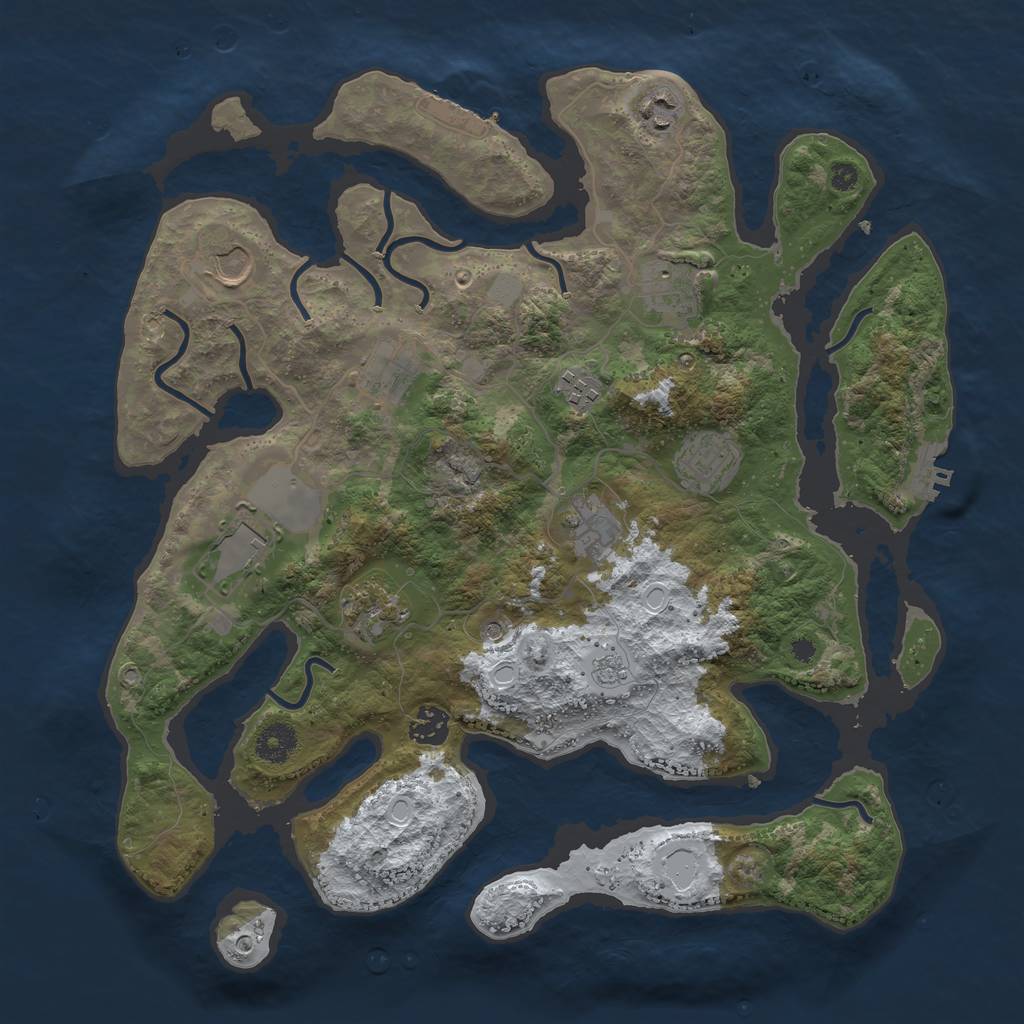 Rust Map: Procedural Map, Size: 3800, Seed: 5619710, 19 Monuments