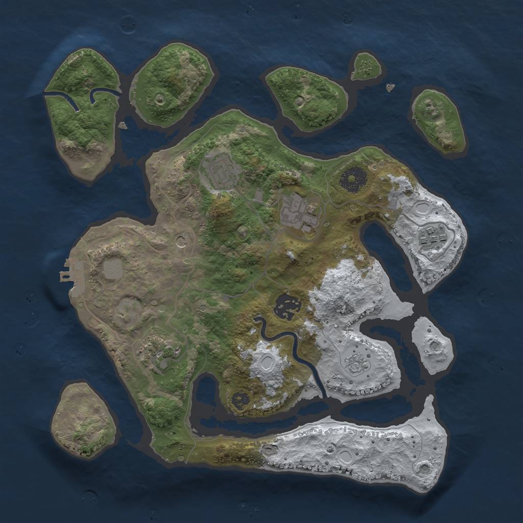 Rust Map: Procedural Map, Size: 3000, Seed: 86261, 13 Monuments
