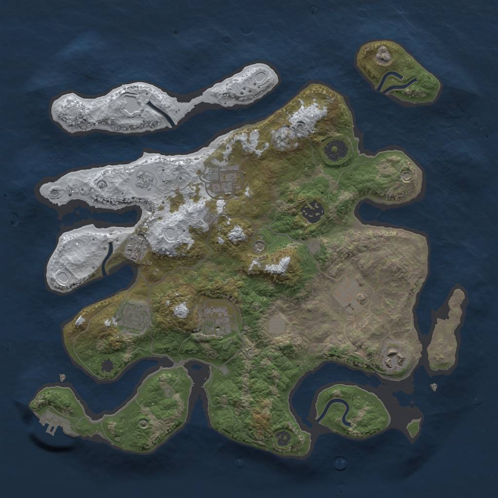 Rust Map: Procedural Map, Size: 3390, Seed: 1371192566, 15 Monuments