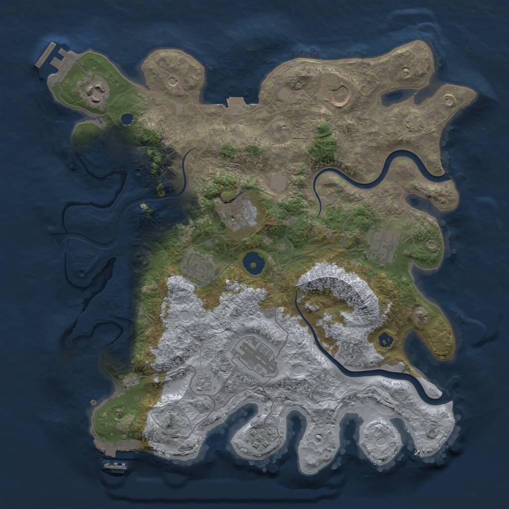 Rust Map: Procedural Map, Size: 3500, Seed: 1007788, 13 Monuments
