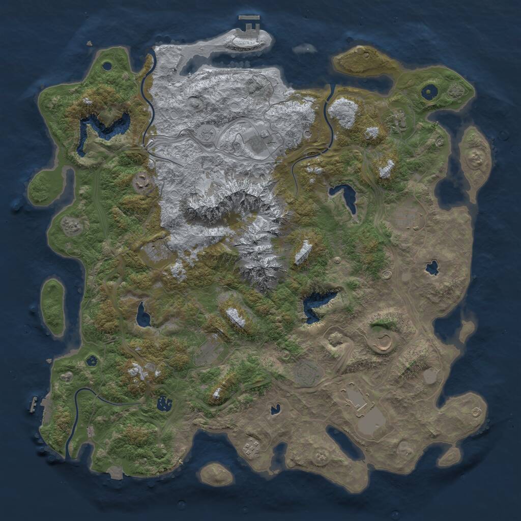Rust Map: Procedural Map, Size: 5000, Seed: 92112, 17 Monuments