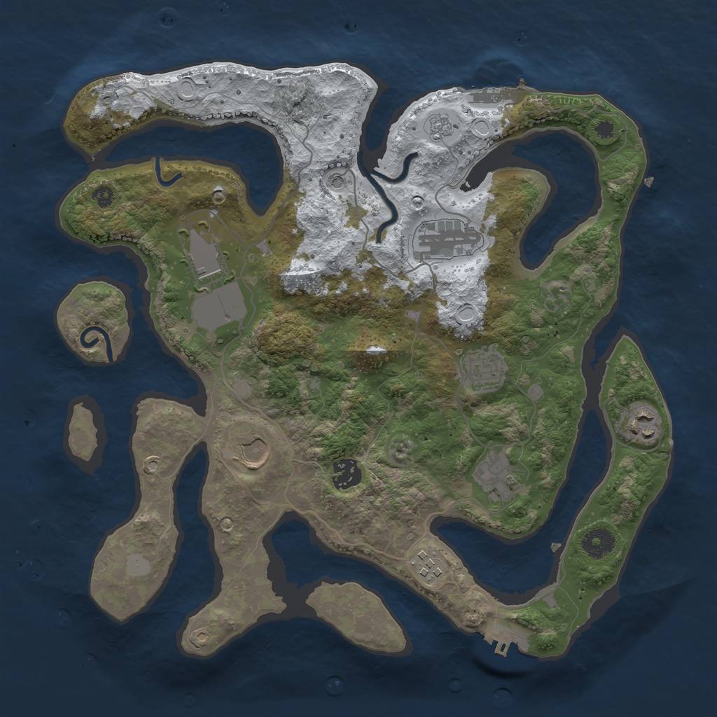 Rust Map: Procedural Map, Size: 3500, Seed: 3902146, 17 Monuments