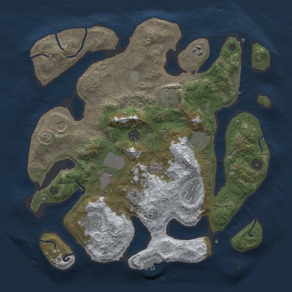 Rust Map: Procedural Map, Size: 3800, Seed: 4315267, 18 Monuments