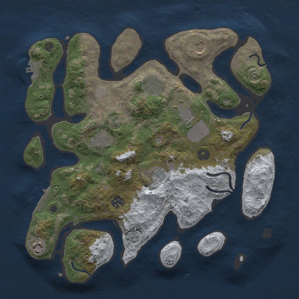 Rust Map: Procedural Map, Size: 3550, Seed: 35683, 17 Monuments