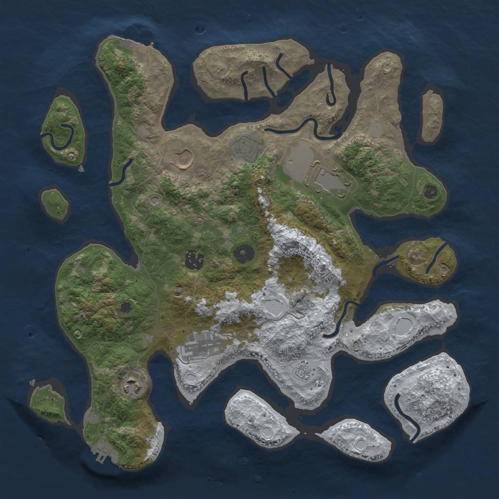 Rust Map: Procedural Map, Size: 3800, Seed: 763042, 15 Monuments