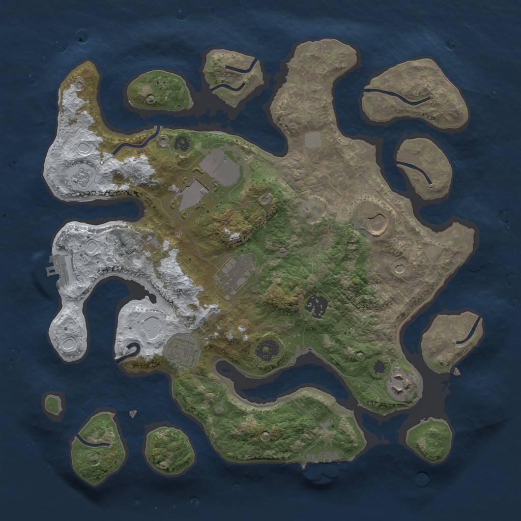 Rust Map: Procedural Map, Size: 3500, Seed: 2822428, 15 Monuments