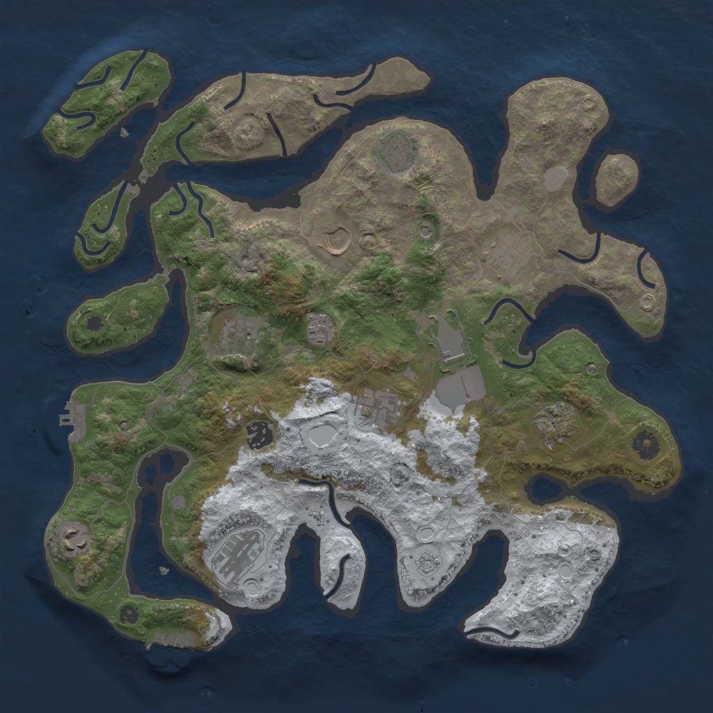Rust Map: Procedural Map, Size: 3850, Seed: 152448142, 20 Monuments