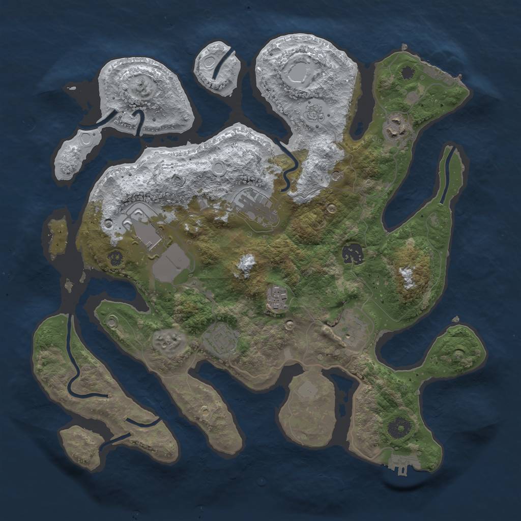 Rust Map: Procedural Map, Size: 3550, Seed: 699807, 16 Monuments