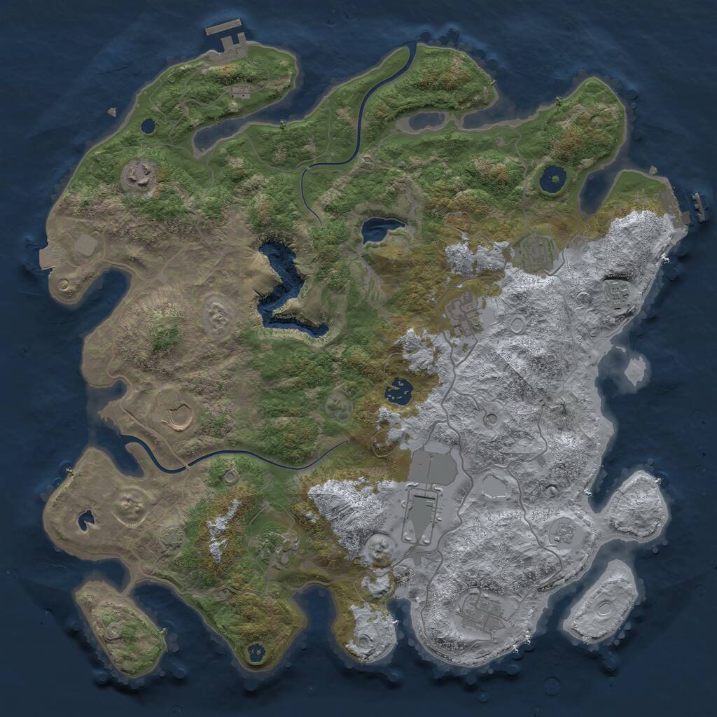 Rust Map: Procedural Map, Size: 4000, Seed: 653169, 15 Monuments