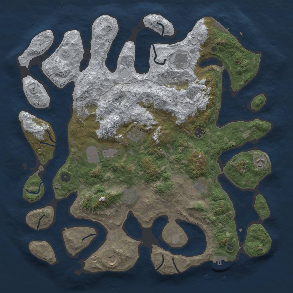 Rust Map: Procedural Map, Size: 4500, Seed: 359436335, 18 Monuments