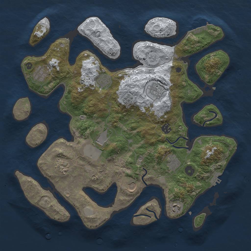 Rust Map: Procedural Map, Size: 3800, Seed: 537238, 19 Monuments