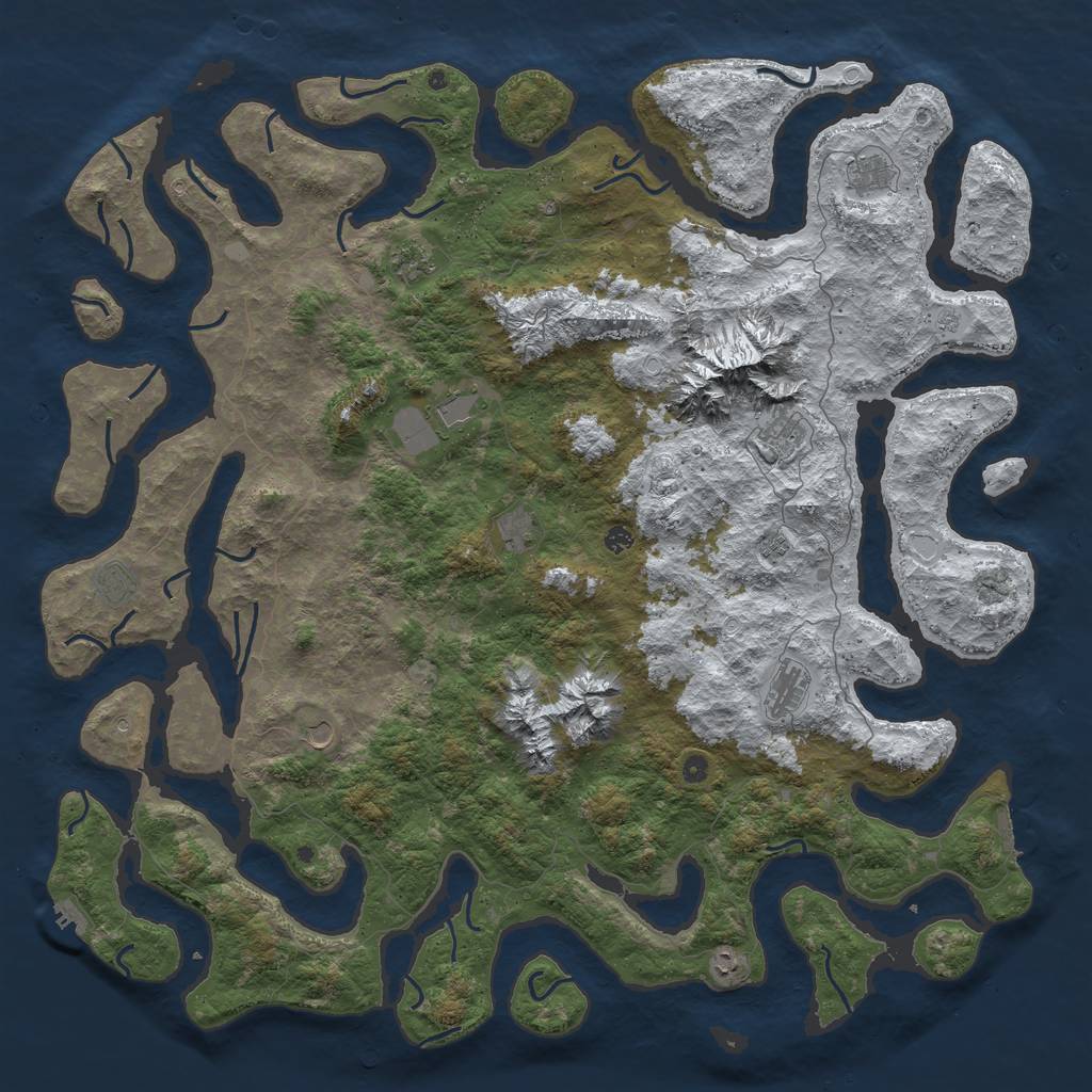 Rust Map: Procedural Map, Size: 6000, Seed: 10000000, 20 Monuments