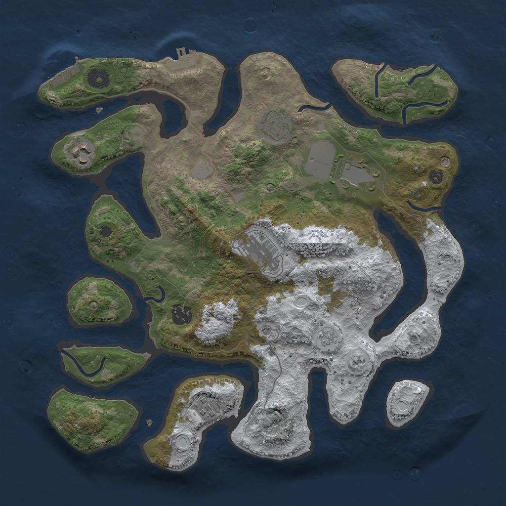Rust Map: Procedural Map, Size: 3550, Seed: 344726, 15 Monuments