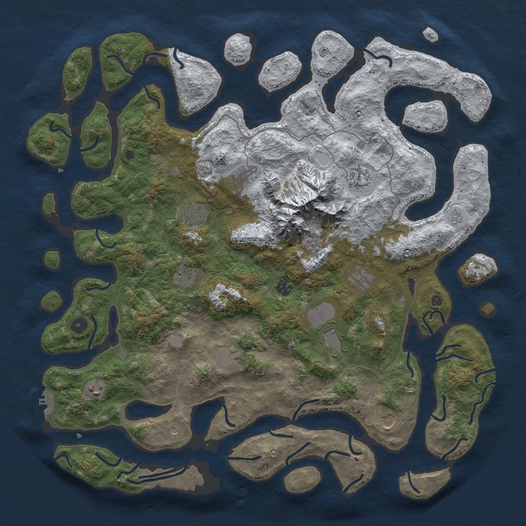 Rust Map: Procedural Map, Size: 5000, Seed: 346087998, 19 Monuments