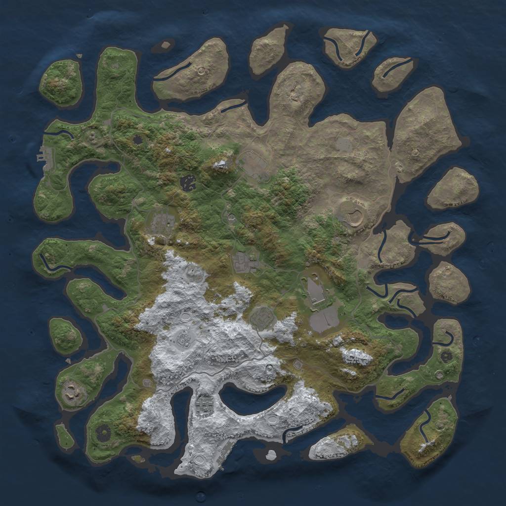 Rust Map: Procedural Map, Size: 4500, Seed: 4473121, 18 Monuments