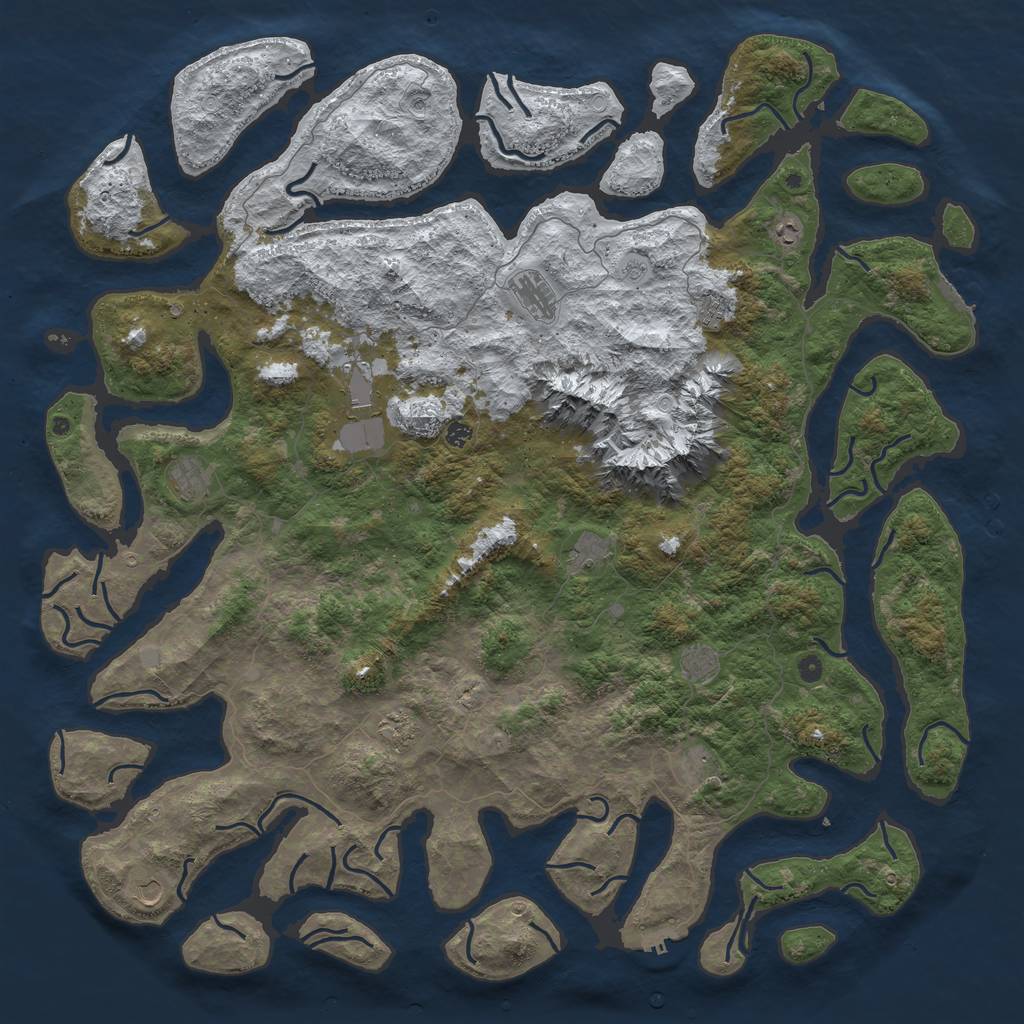 Rust Map: Procedural Map, Size: 6000, Seed: 1991, 20 Monuments