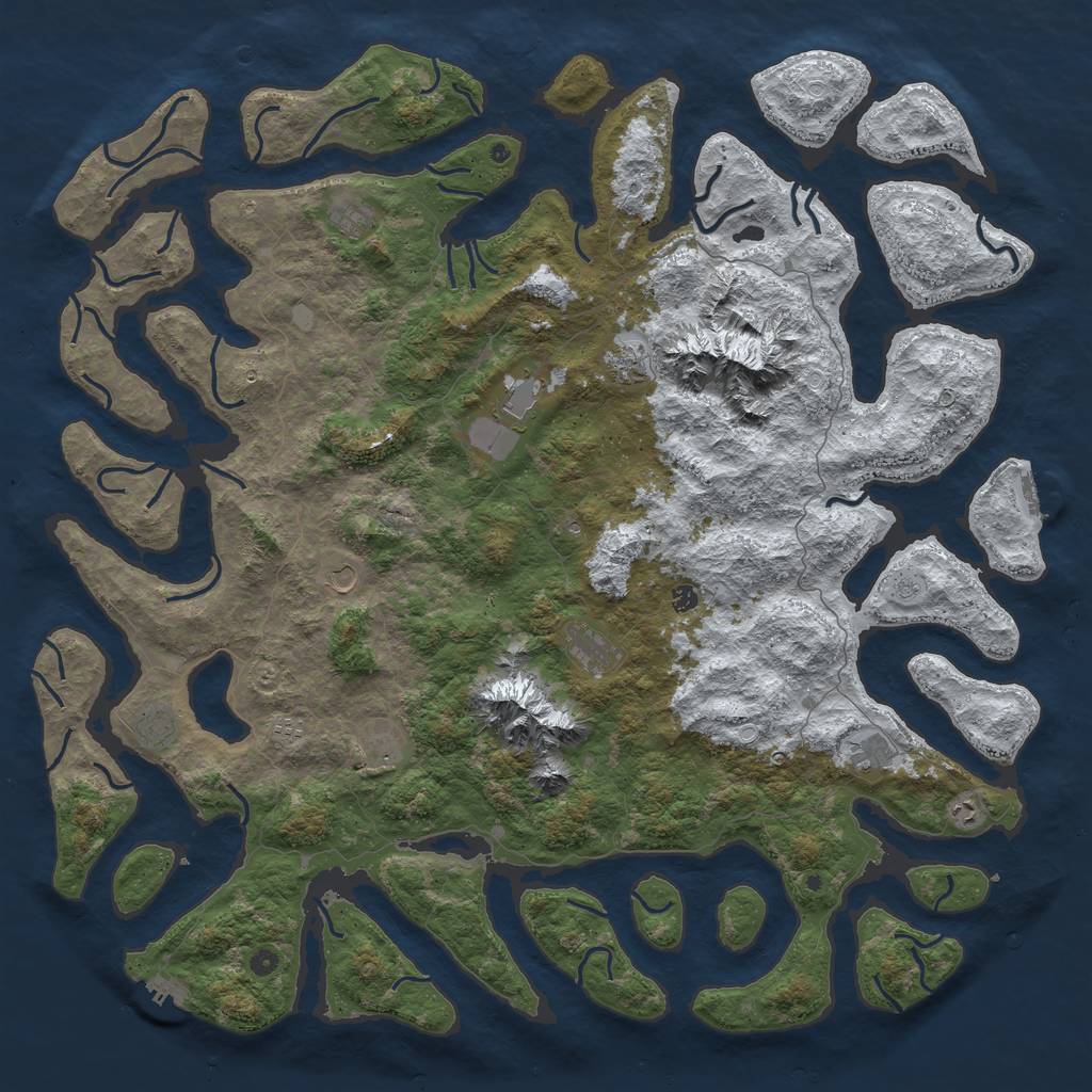 Rust Map: Procedural Map, Size: 6000, Seed: 187, 20 Monuments