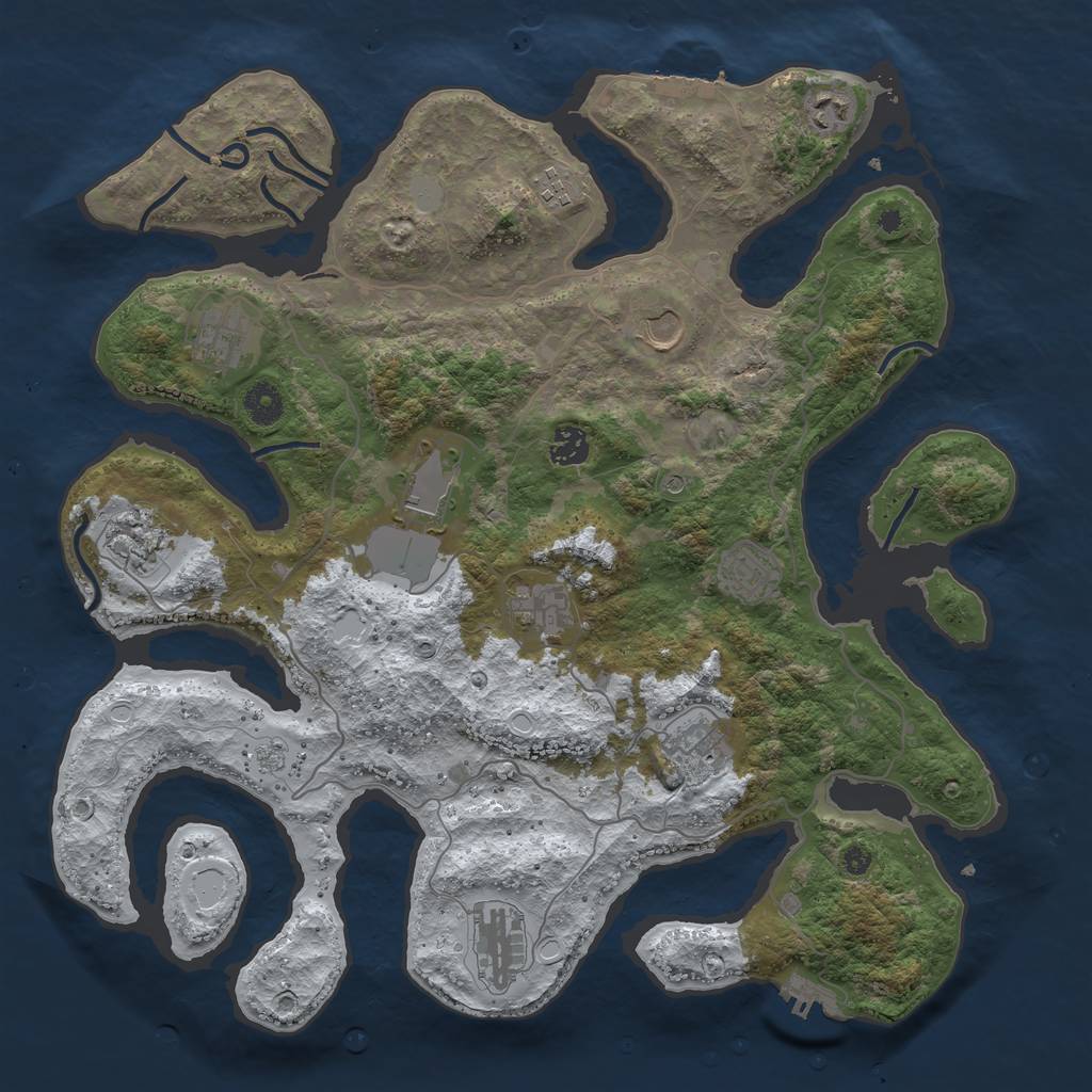 Rust Map: Procedural Map, Size: 4050, Seed: 189311781, 20 Monuments
