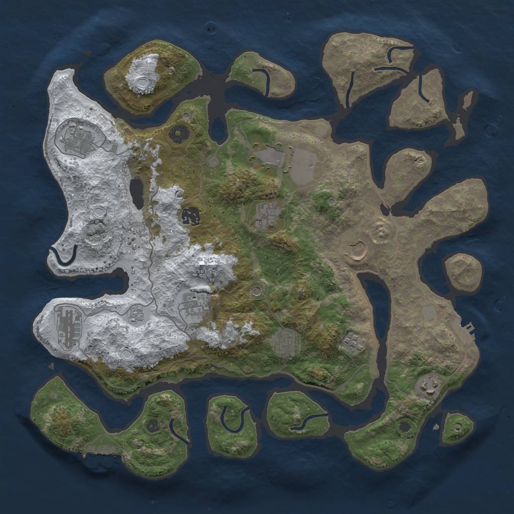 Rust Map: Procedural Map, Size: 4000, Seed: 859778, 19 Monuments