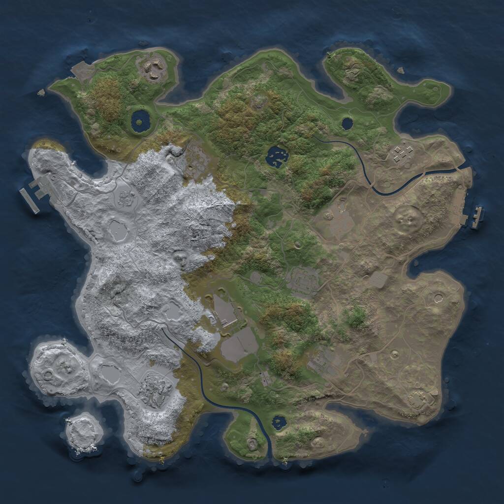Rust Map: Procedural Map, Size: 3550, Seed: 423881, 15 Monuments