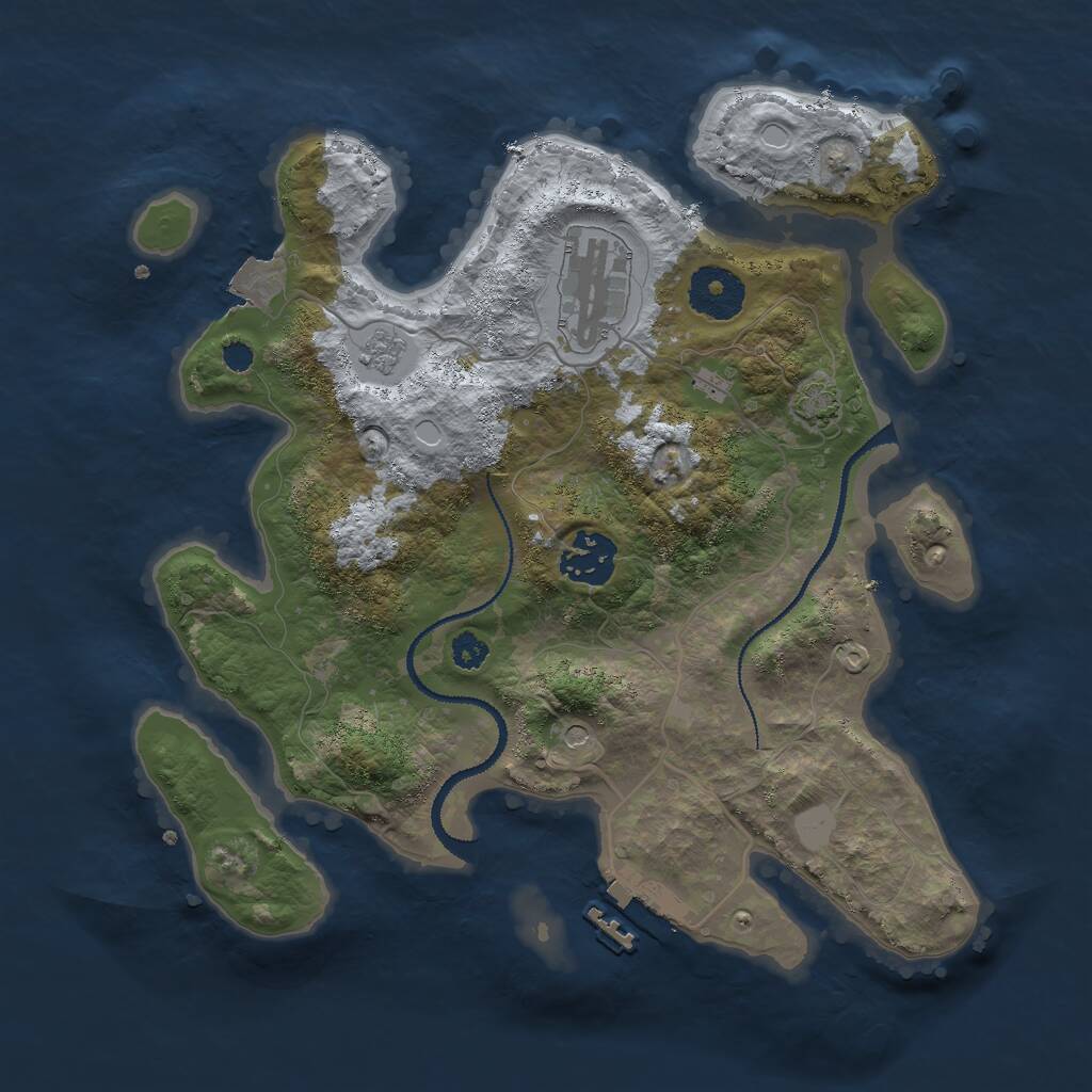 Rust Map: Procedural Map, Size: 3000, Seed: 1897436756, 7 Monuments
