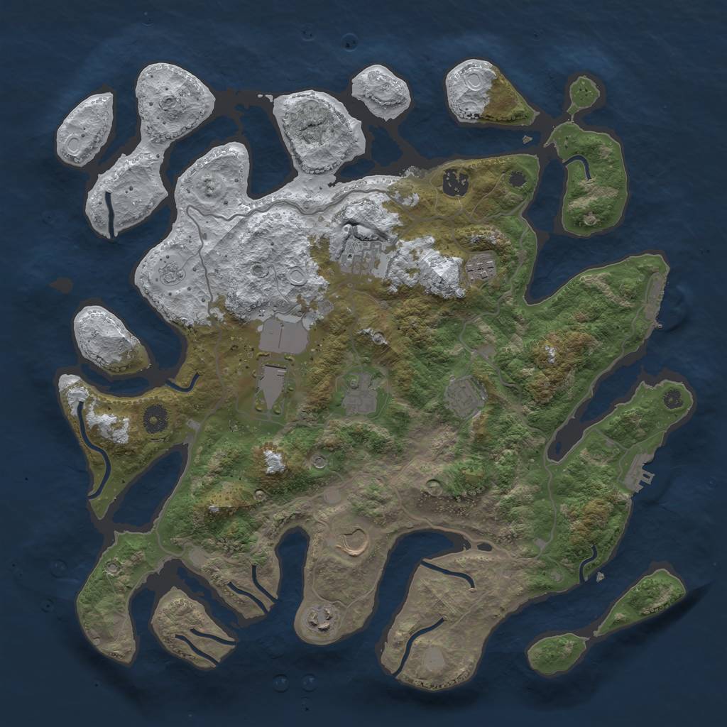 Rust Map: Procedural Map, Size: 4000, Seed: 361662, 17 Monuments
