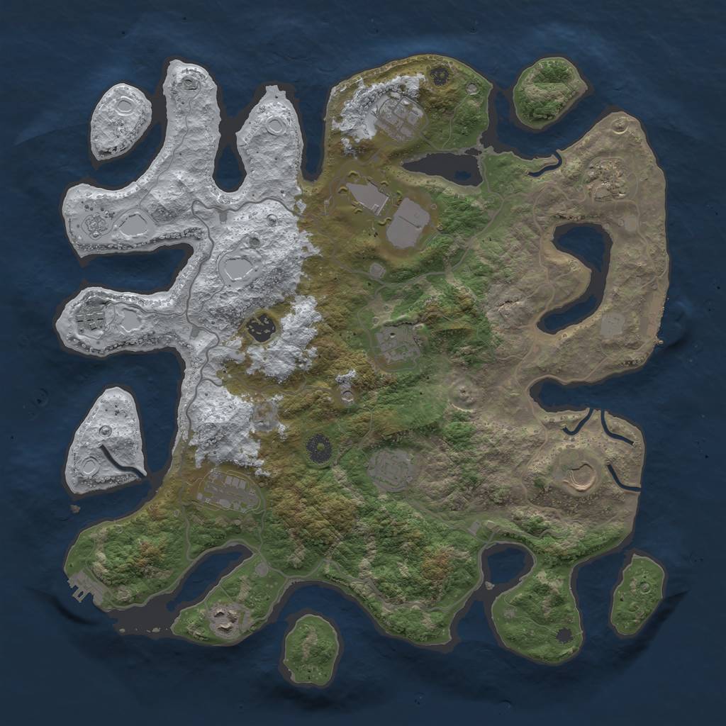 Rust Map: Procedural Map, Size: 4000, Seed: 189563296, 19 Monuments