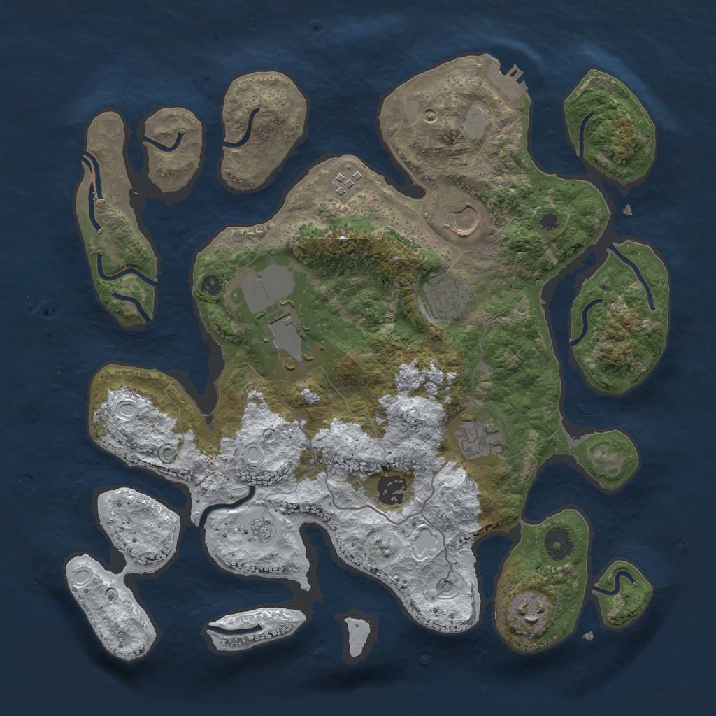 Rust Map: Procedural Map, Size: 3550, Seed: 403771, 15 Monuments