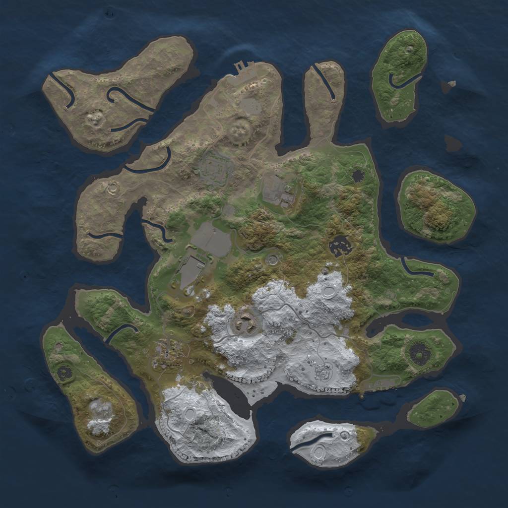 Rust Map: Procedural Map, Size: 3500, Seed: 376506, 15 Monuments
