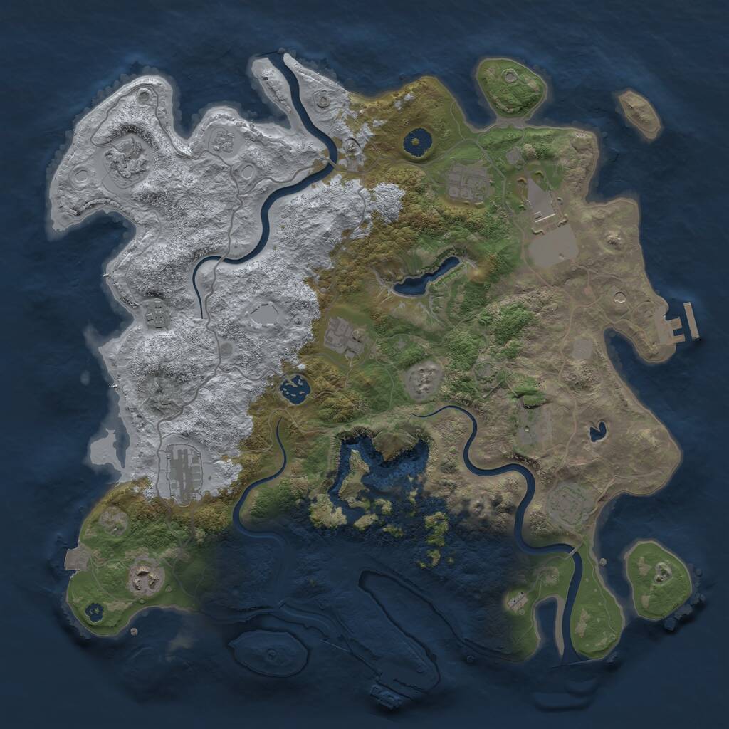 Rust Map: Procedural Map, Size: 4000, Seed: 15022022, 16 Monuments