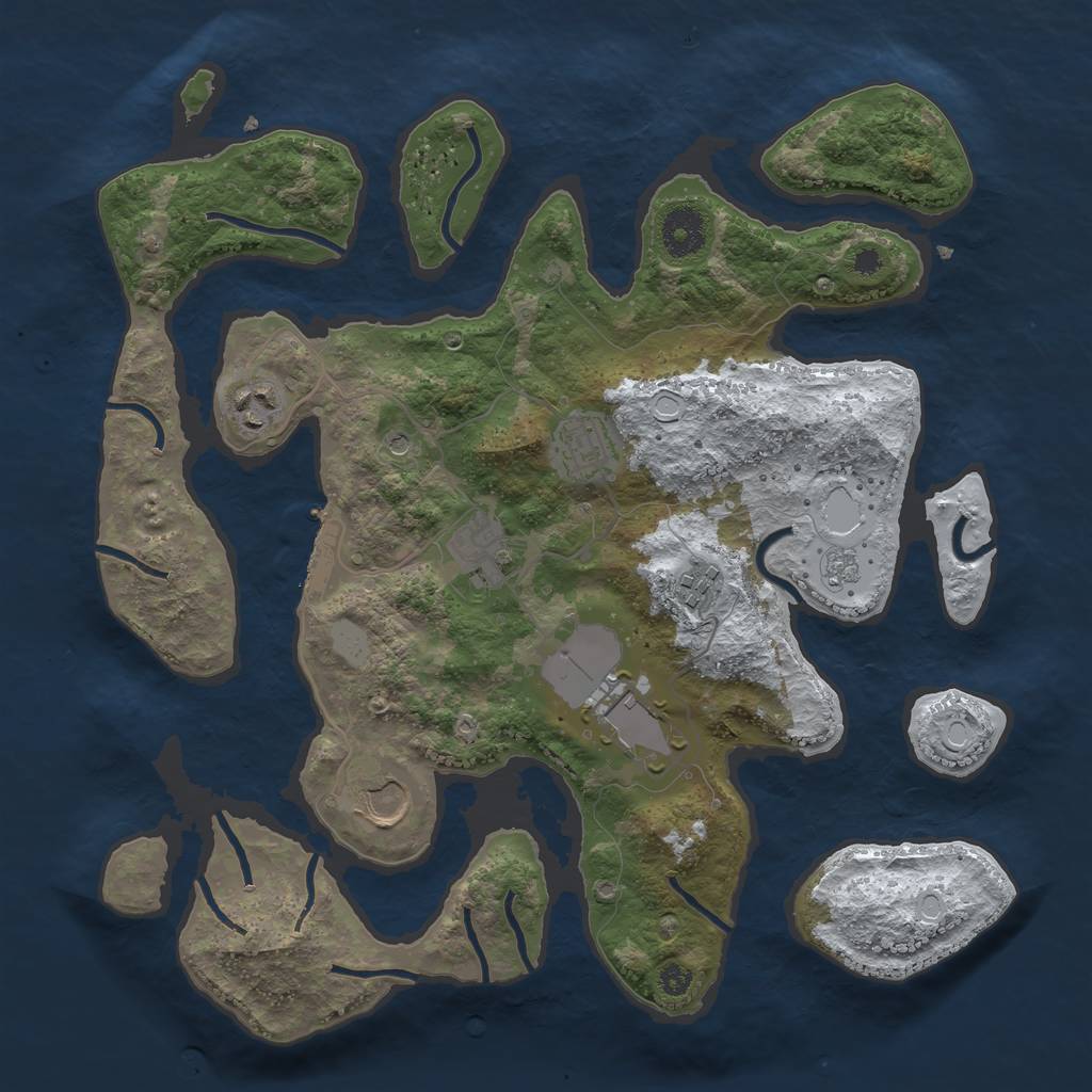 Rust Map: Procedural Map, Size: 3500, Seed: 6350312, 14 Monuments