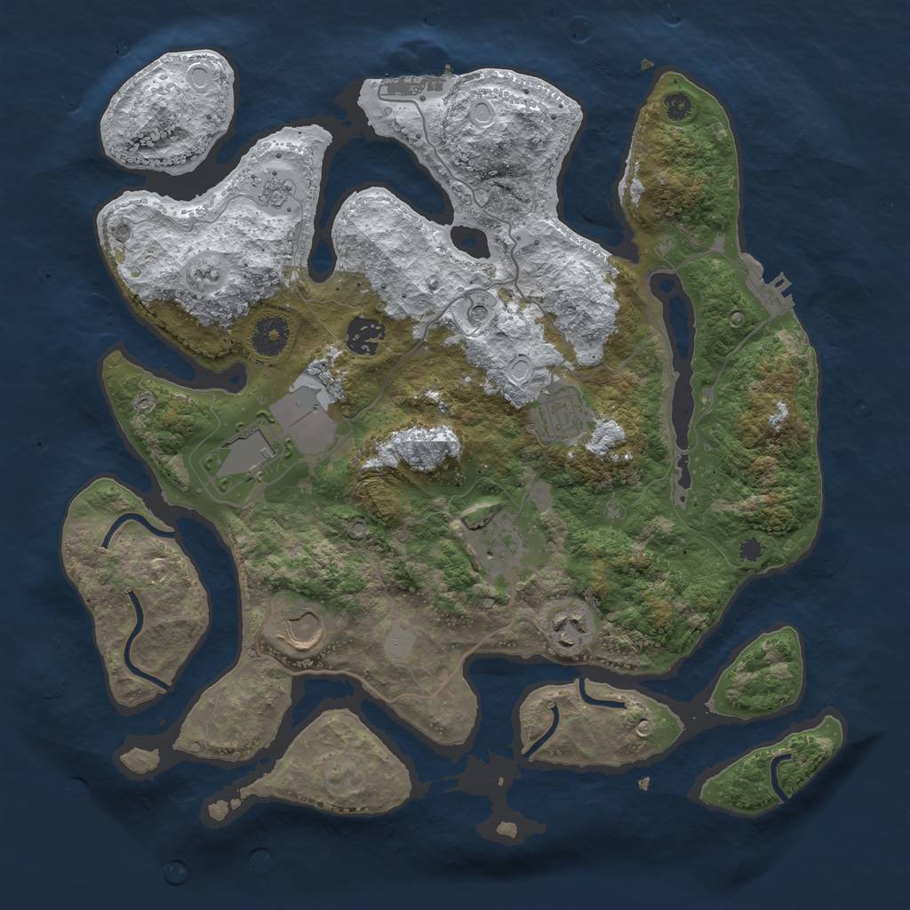Rust Map: Procedural Map, Size: 3550, Seed: 199473, 15 Monuments