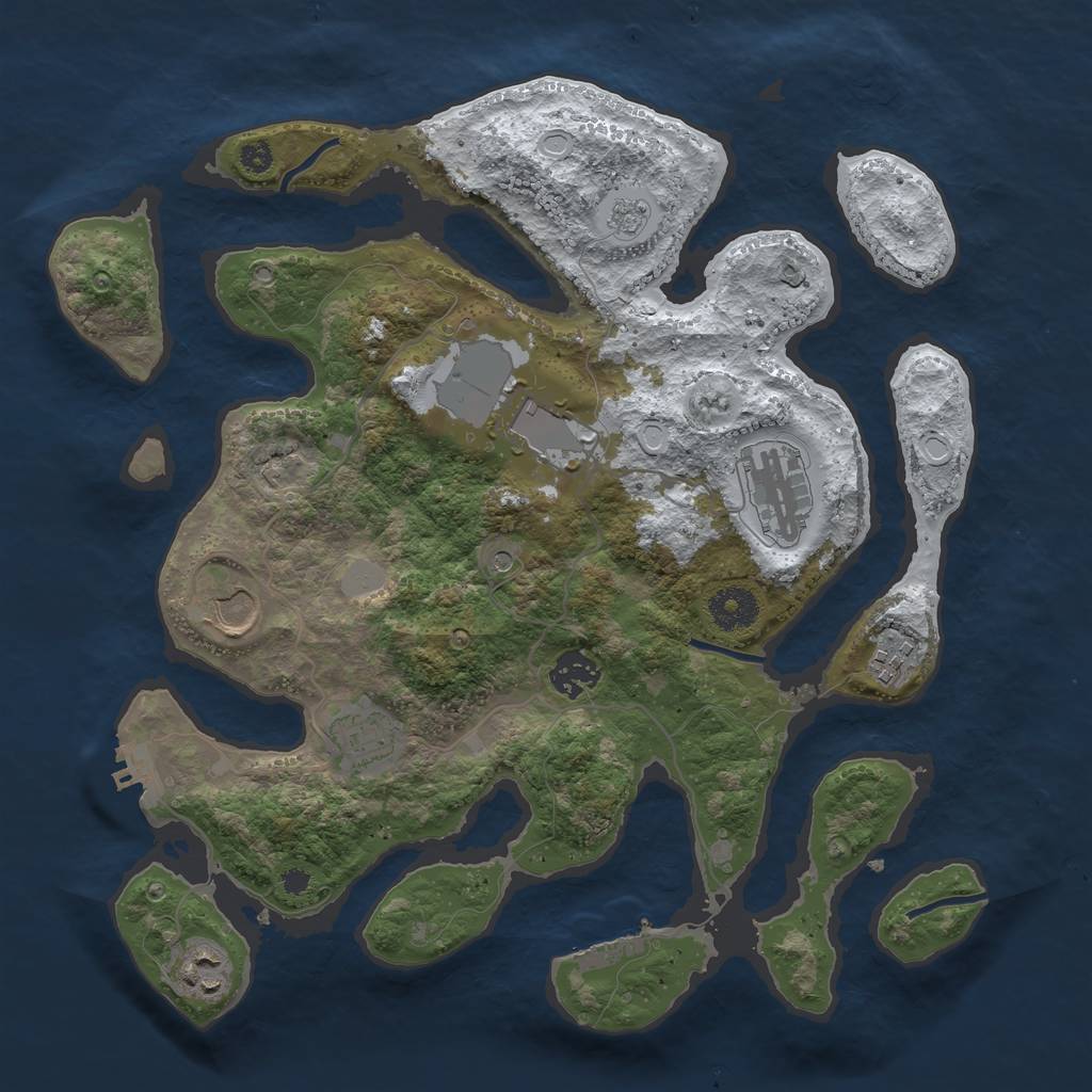 Rust Map: Procedural Map, Size: 3500, Seed: 5712094, 16 Monuments