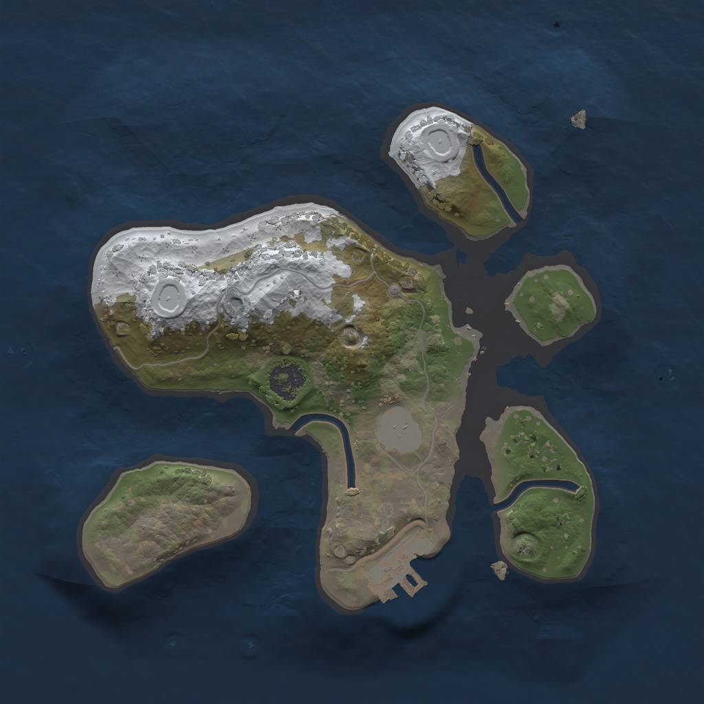 Rust Map: Procedural Map, Size: 2000, Seed: 409742959, 6 Monuments