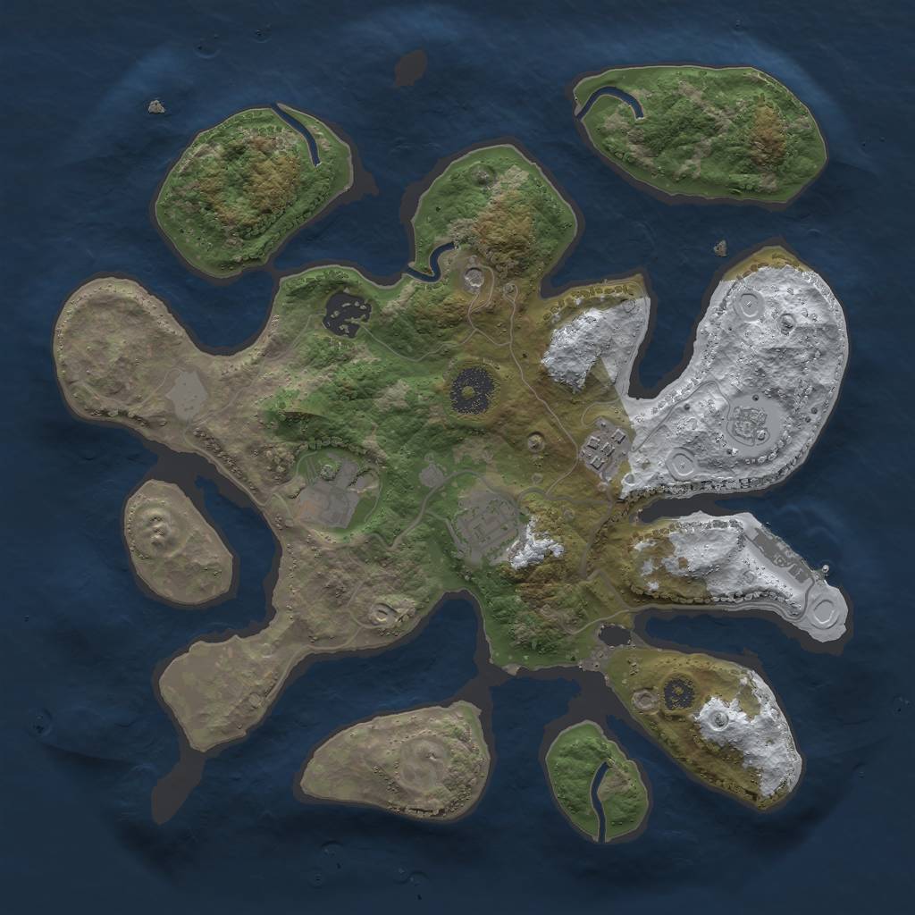 Rust Map: Procedural Map, Size: 3000, Seed: 89875, 12 Monuments