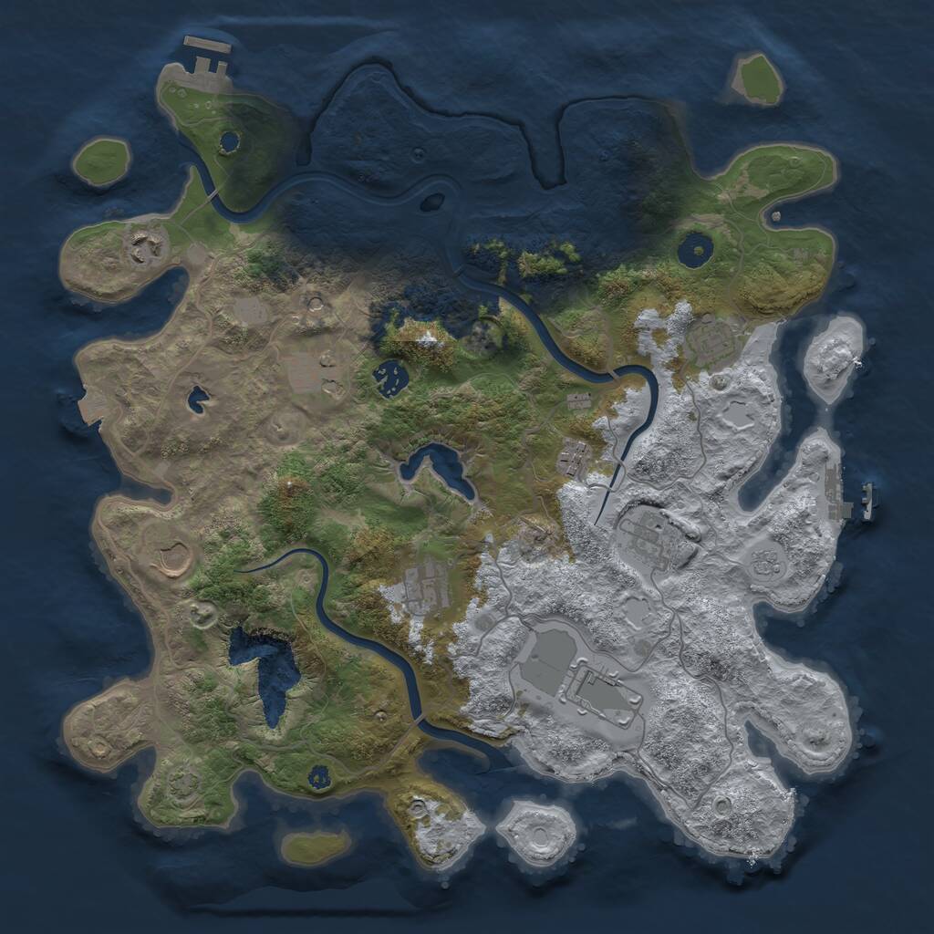 Rust Map: Procedural Map, Size: 4000, Seed: 280576, 15 Monuments