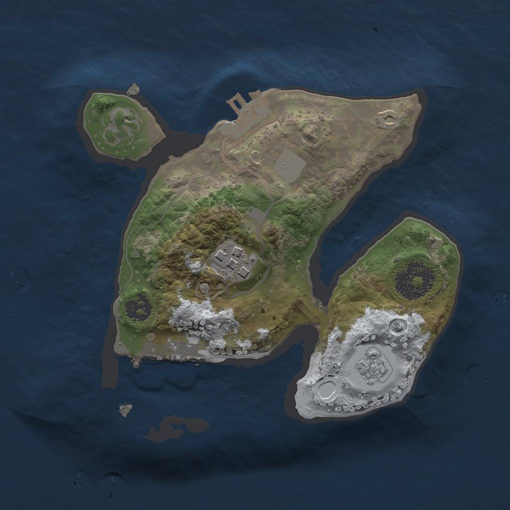 Rust Map: Procedural Map, Size: 2000, Seed: 525, 9 Monuments