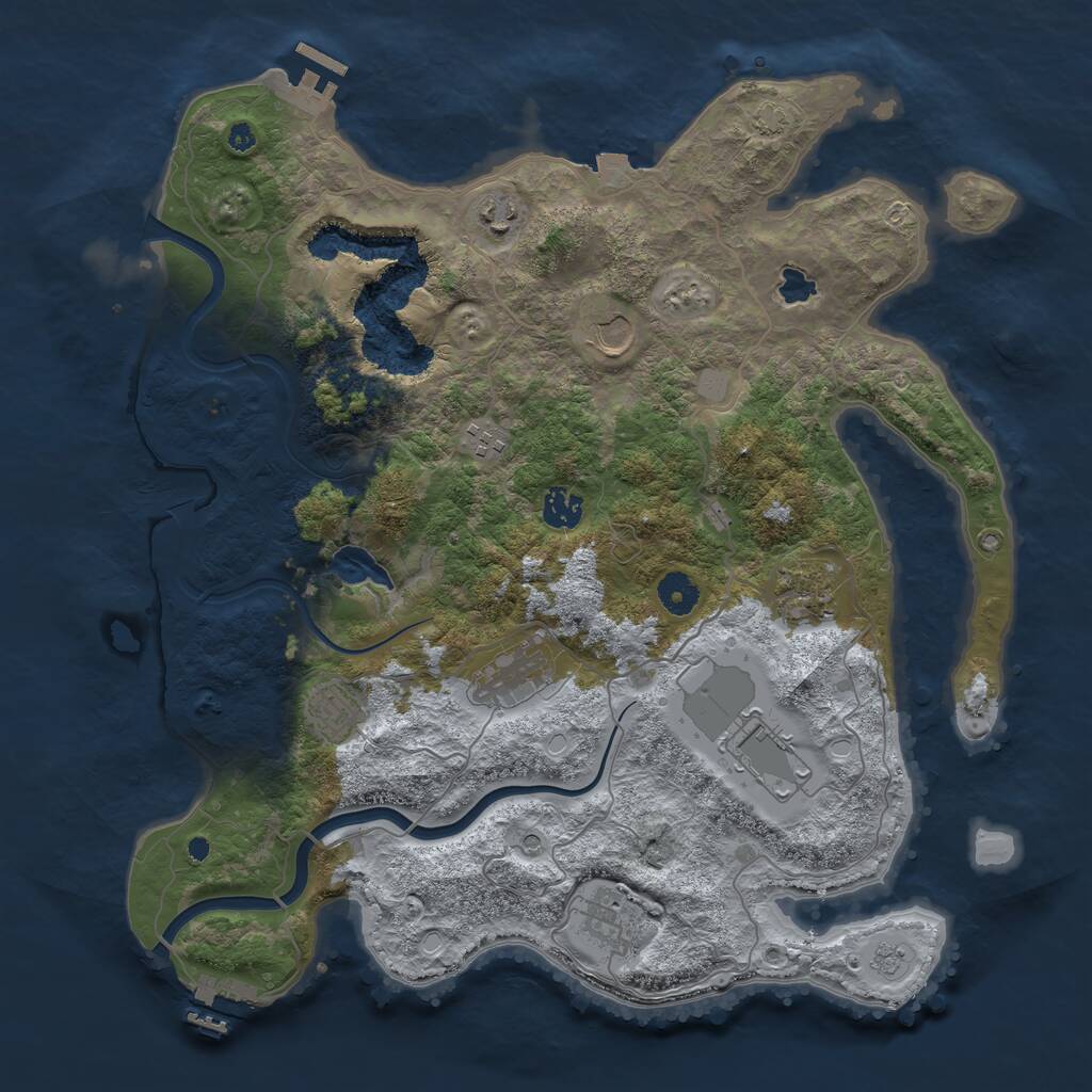 Rust Map: Procedural Map, Size: 4000, Seed: 1282216086, 15 Monuments