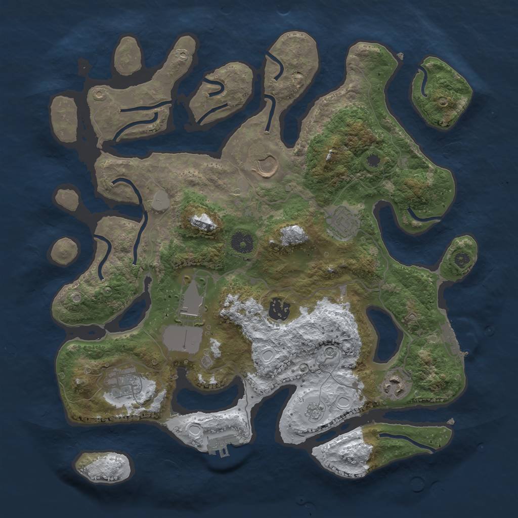 Rust Map: Procedural Map, Size: 3500, Seed: 6167436, 15 Monuments