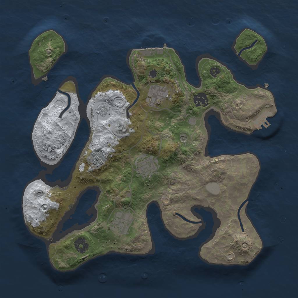 Rust Map: Procedural Map, Size: 3000, Seed: 559438, 14 Monuments