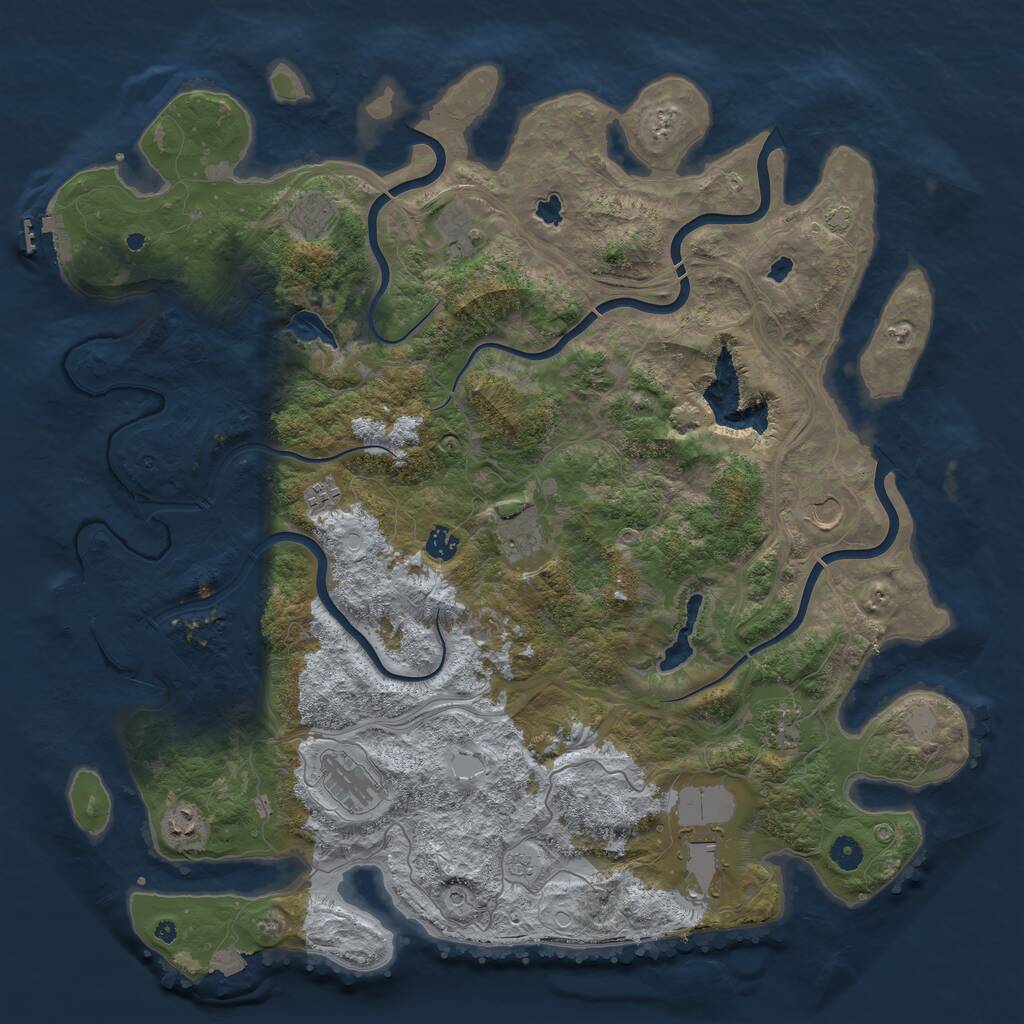 Rust Map: Procedural Map, Size: 4700, Seed: 4874325, 16 Monuments