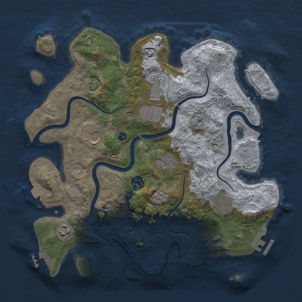 Rust Map: Procedural Map, Size: 3500, Seed: 5448404, 13 Monuments