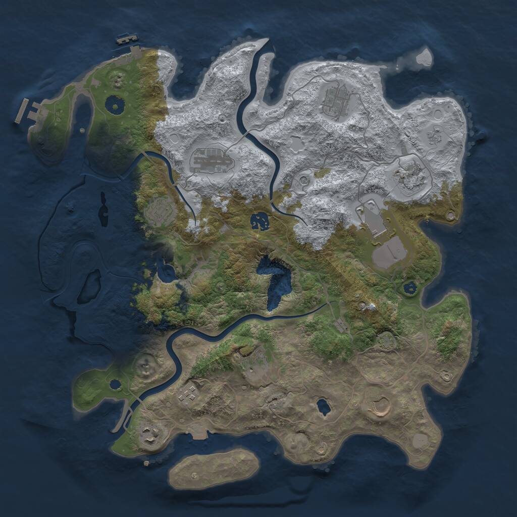 Rust Map: Procedural Map, Size: 4000, Seed: 552446, 16 Monuments