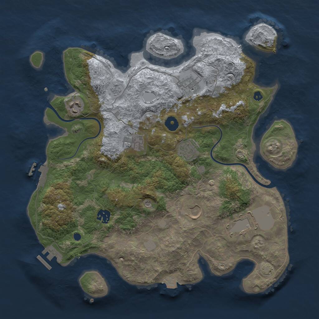 Rust Map: Procedural Map, Size: 3500, Seed: 1922100, 13 Monuments