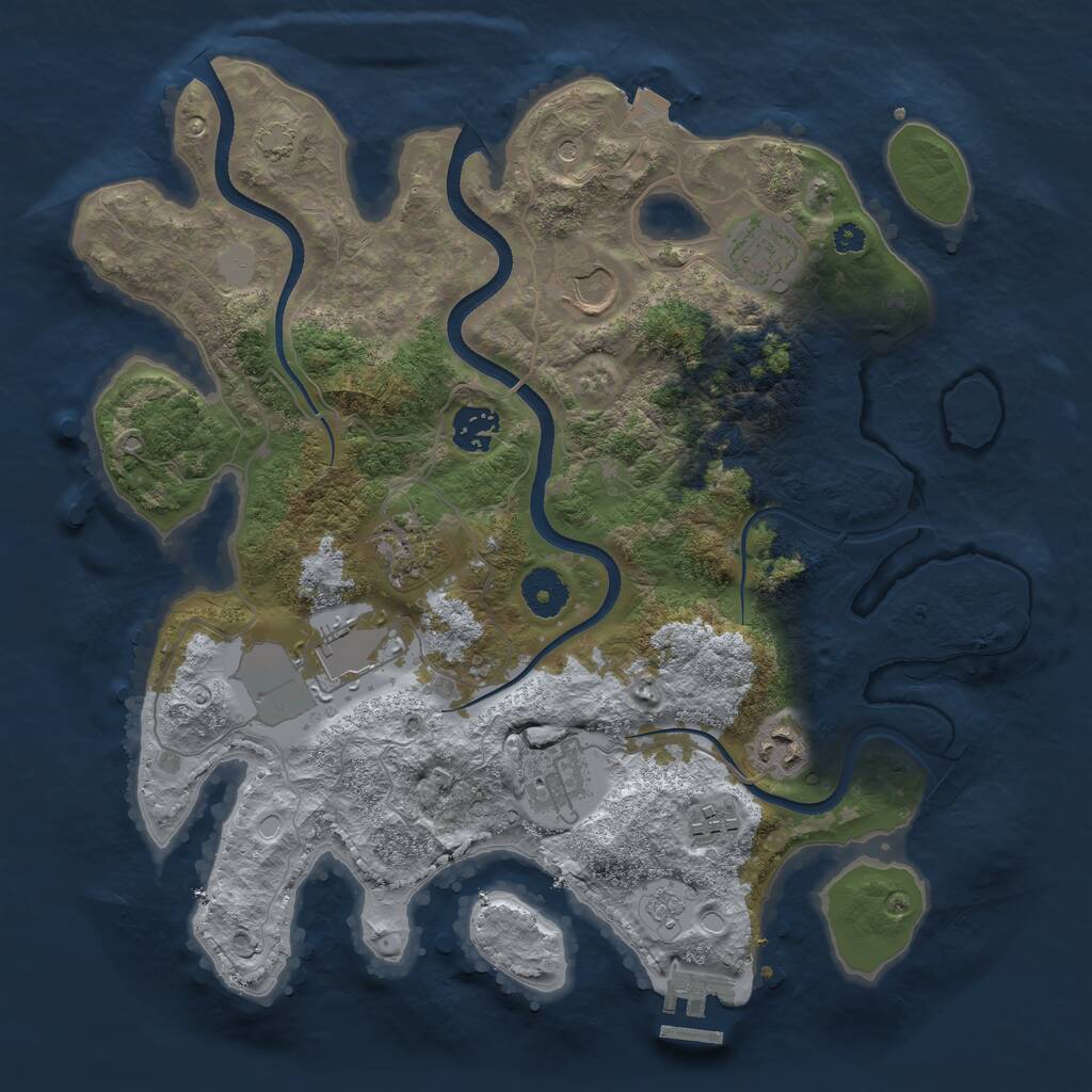 Rust Map: Procedural Map, Size: 3500, Seed: 784194, 13 Monuments