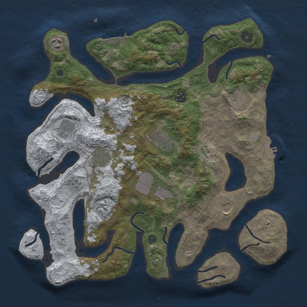 Rust Map: Procedural Map, Size: 3800, Seed: 300, 19 Monuments